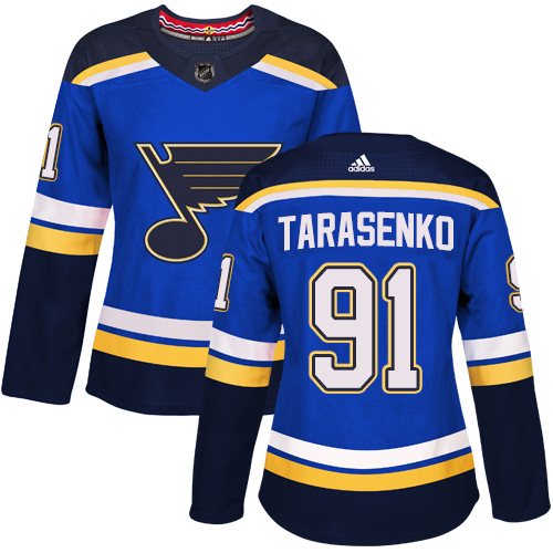 Adidas Blues #91 Vladimir Tarasenko Blue Home Authentic Women's Stitched NHL Jersey